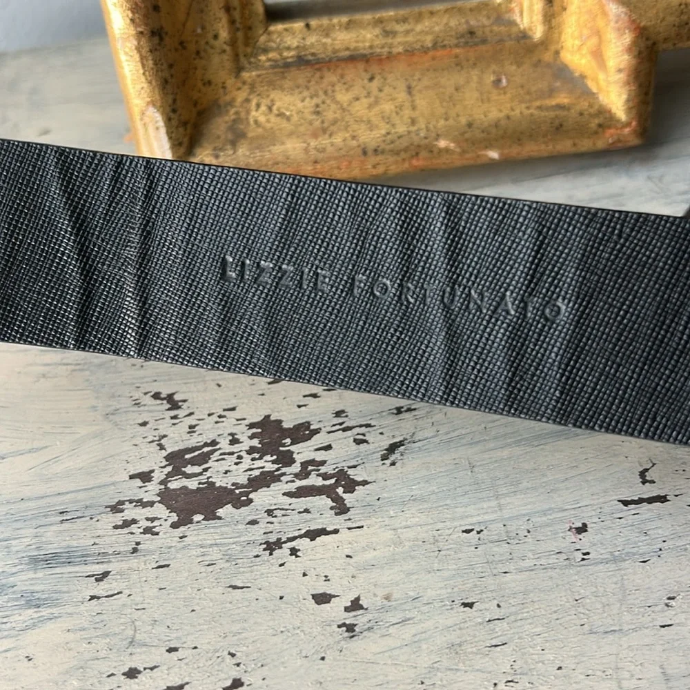 LIZZIE FORTUNATO Black Belt with CLEAR Resin Buckle